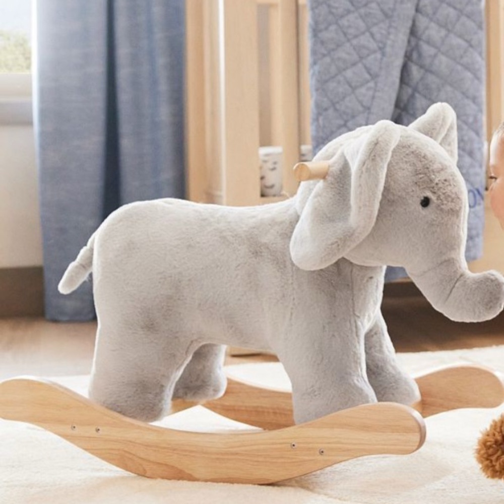 Pottery Barn Kids Grey Elephant Rocker